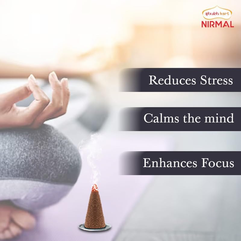 Shubhkart Nirmal Champa Amber Dhoop Cones - 60Pcs Dual Fragrance Pack