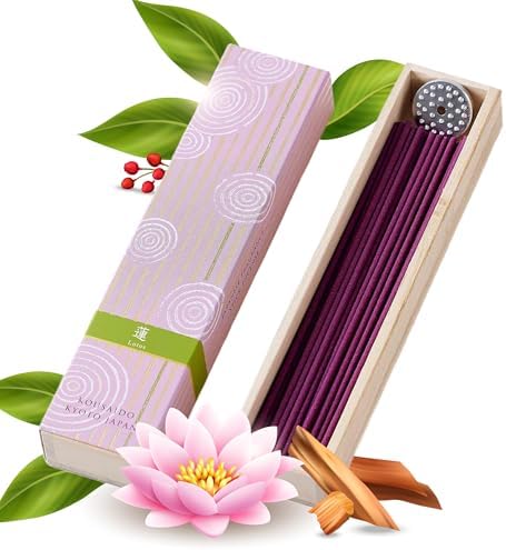 Hasagawa Hyakurakuko Premium Sandalwood Incense - 40 Sticks with Holder