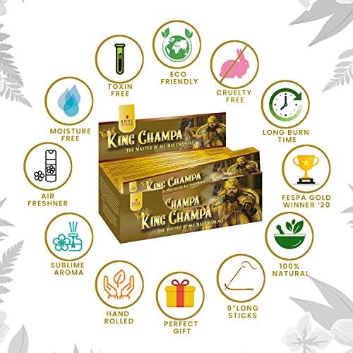 Soul Sticks Hand-Rolled Incense Sticks King Champa 180 Gram Box