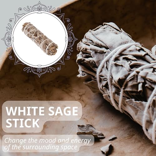 Danilovo Smudging Kit with 5 Palo Santo Sticks 1 White Sage Stick 50 Chakra Beeswax Candles and Ceramic Holder