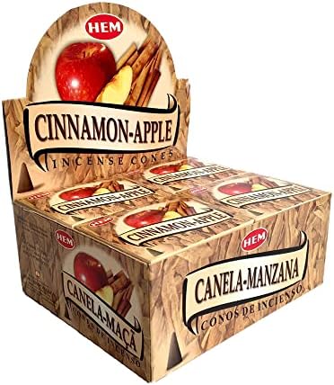 HEM Incense Cones Apple Cinnamon 12 Packs of 10