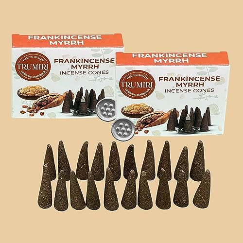 TRUMIRI Frankincense Myrrh Incense Cones 20 Pack