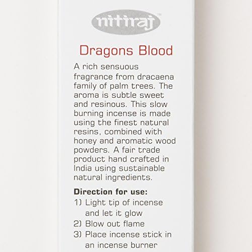 Nitiraj Premium Dragons Blood Natural Incense Sticks 25 Grams