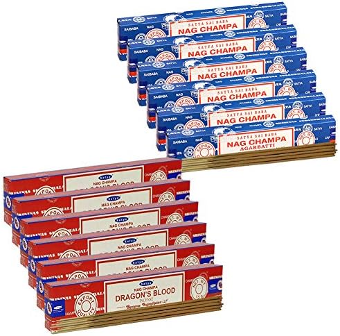 TRUMIRI Nag Champa and Dragons Blood Incense Sticks with Holder Bundle