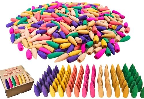 530 Pcs Large Backflow Incense Cones 7 Mixed Natural Scents
