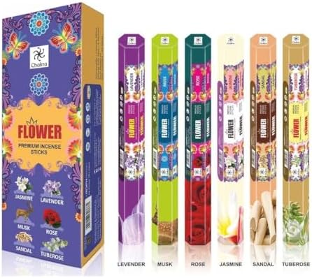 Chakra Premium Natural Incense Sticks - 6 Blossomy Scents
