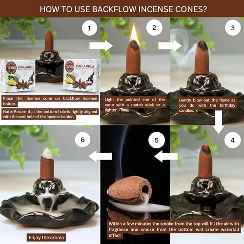 TRUMIRI Pineapple Backflow Incense Cones - 20 Pack Dual Set