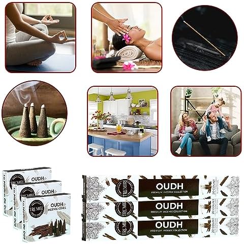 TRUMIRI Oud Incense Sticks Cones Combo Pack