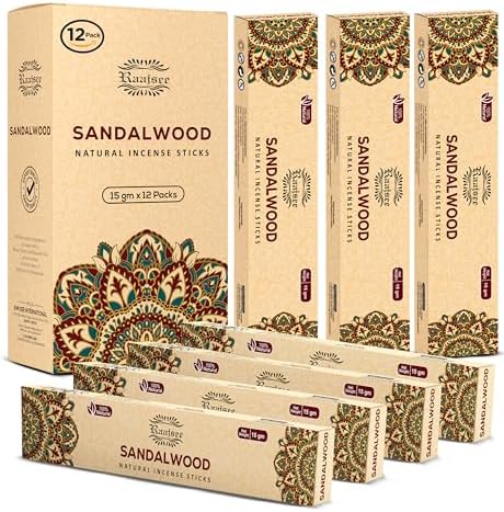 Raajsee Sandalwood Incense Sticks Pack of 12 180 gm