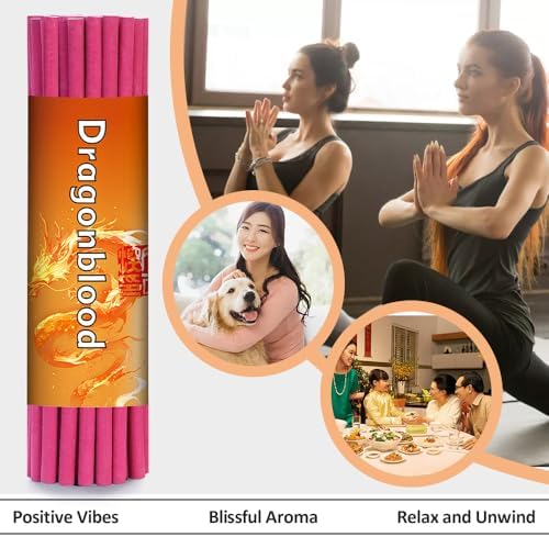 RELCHANE Thick Incense Sticks 120 Min Burning Time with Holder 40pcs
