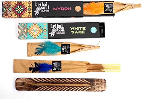 Tribal Soul INTB8 Incense Smudge Sticks Set with Burner