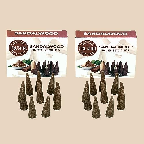 TRUMIRI Sandalwood Incense Cones - 20 Cone Pack