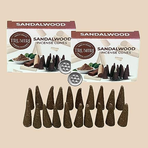 TRUMIRI Sandalwood Incense Cones - 20 Cone Pack