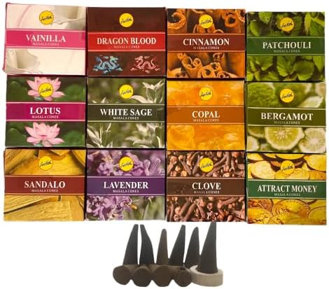 Govinda Sreevani Natural Masala Incense Cones and Holder Bundle