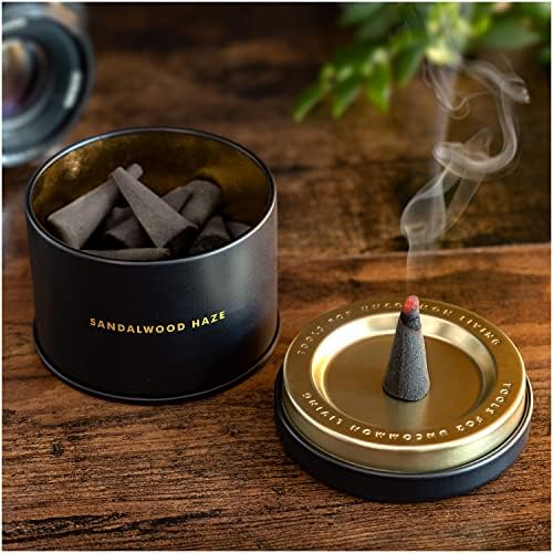 Iron And Glory Sandalwood Incense Cones with Burner