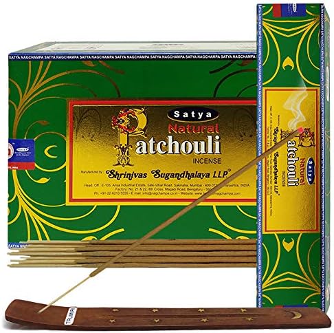 TRUMIRI Natural Patchouli Incense Sticks and Holder Bundle