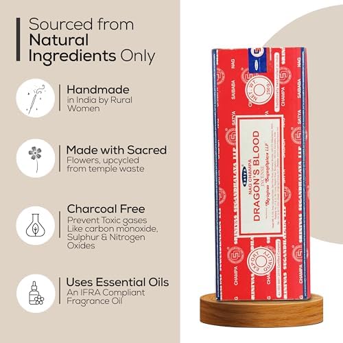 Raajsee Satya Nag Champa Dragon Blood Incense Sticks 250gm Pack with Holder