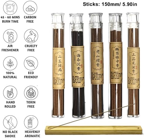Chinese Incense Sticks Gift Set - 120 Sticks of Natural Scent