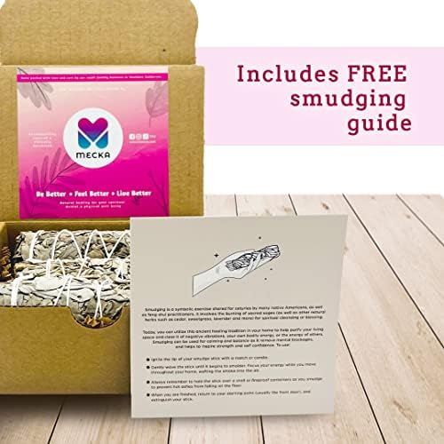 MECKA White Sage Smudge Sticks 3 Pack for Cleansing and Relaxation