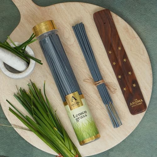 The Aroma Factory Organic Incense Sticks Lemongrass Amber Myrrh 2 x 100g Bottle