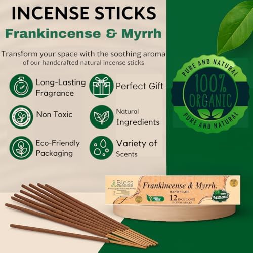 Bless International Frankincense and Myrrh Natural Incense Sticks