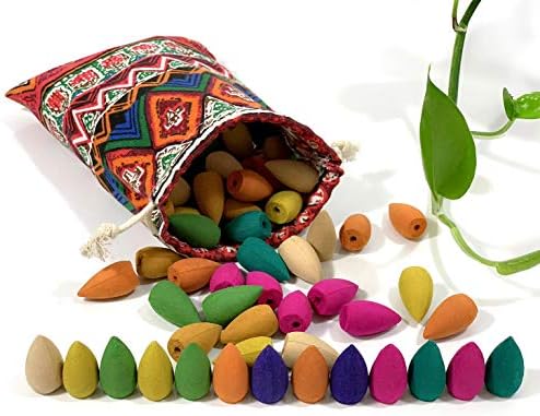 OWMMIZ Backflow Incense Cones 120 Pcs Mixed Natural Scents