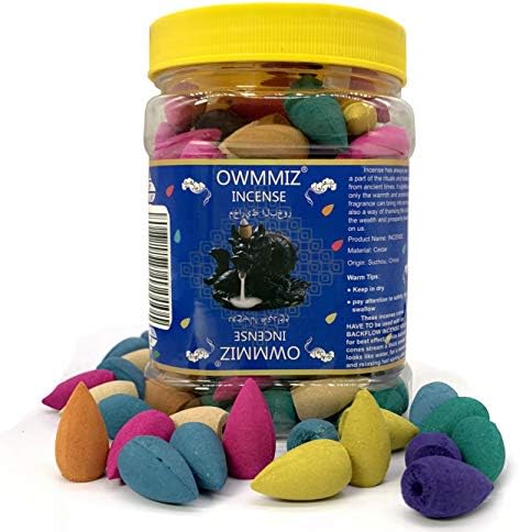 OWMMIZ 170 Pcs Backflow Incense Cones with 7 Natural Scents