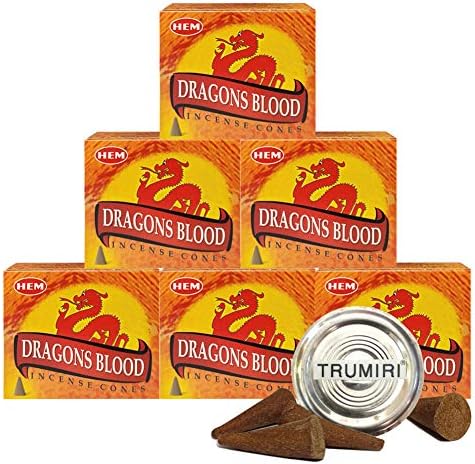 TRUMIRI Incense Cone Holder and 60 Cones Bundle