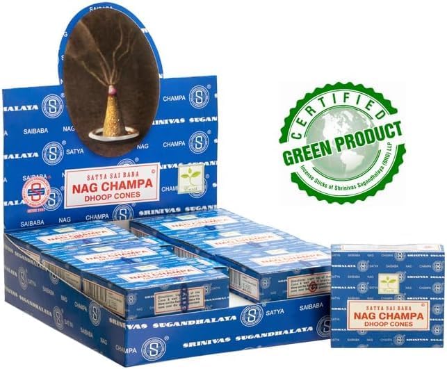 Giftbrit Satya Nag Champa Incense Cones 48 Pieces 4 Packs 1