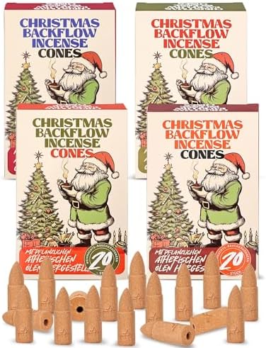Christmas Scented Backflow Incense Cones 80 Total