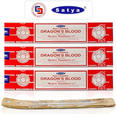 Raajsee Satya Nag Champa Incense Sticks 15g x 3 Pack with Holder