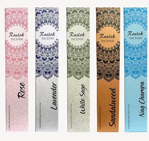 Raslok Natural Incense Sticks Pack of 5 Mixed Scents