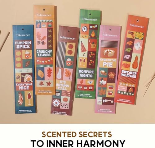 Folkulture Fall Incense Set of 6 with 45 Min Burn Time