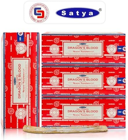 Raajsee Satya Nag Champa Dragon Blood Incense Sticks 4 Pack