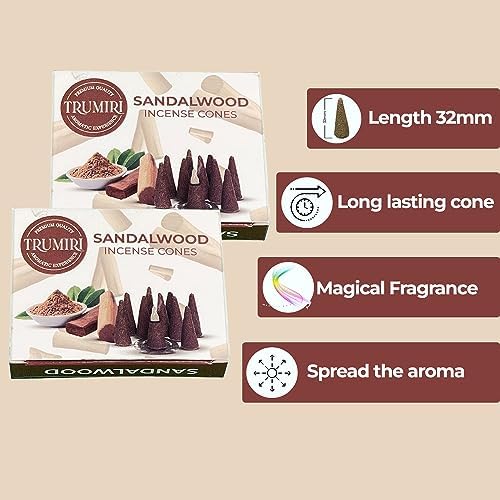 TRUMIRI Sandalwood Incense Cones - 20 Cone Pack