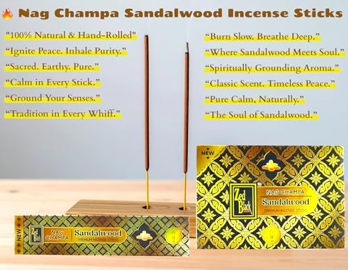 Premium Nag Champa Sandalwood Incense Sticks 15g x 12 Pack