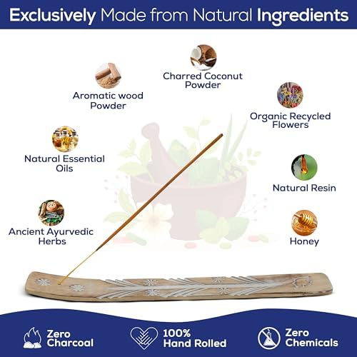 Raajsee Incense Holder Bundle with Nagchampa Incense Sticks