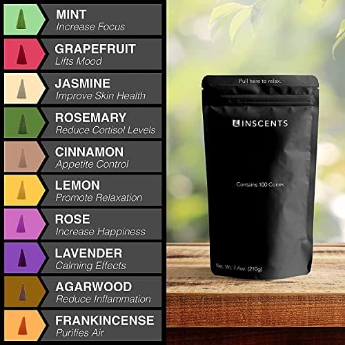 Inscents Waterfall Essential Relaxing Incense Cones - 100 Pack
