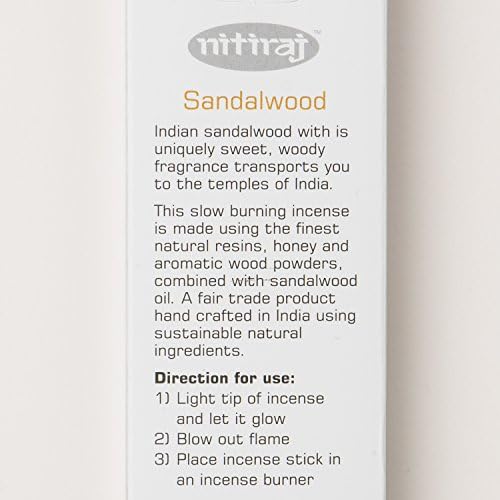 Nitiraj Premium Sandalwood Natural Incense Sticks 25 Grams 1
