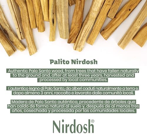 NIRDOSH Natural Palo Santo Sticks 25 Pack for Yoga and Meditation