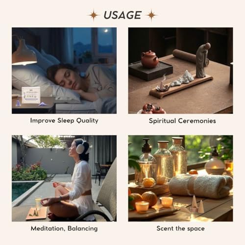 Labbi Incense Cones - 20 Natural Sandalwood Fragrance for Relaxation and Meditation