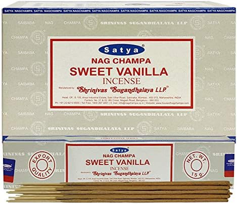 Trumiri Satya Sweet Vanilla Incense Sticks and Holder Bundle