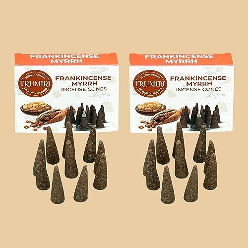 TRUMIRI Frankincense Myrrh Incense Cones 20 Pack