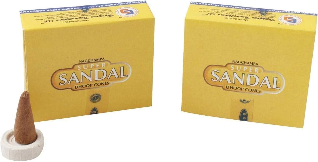 Satya Nag Champa Super Sandal Incense Dhoop Cones 12 Pack