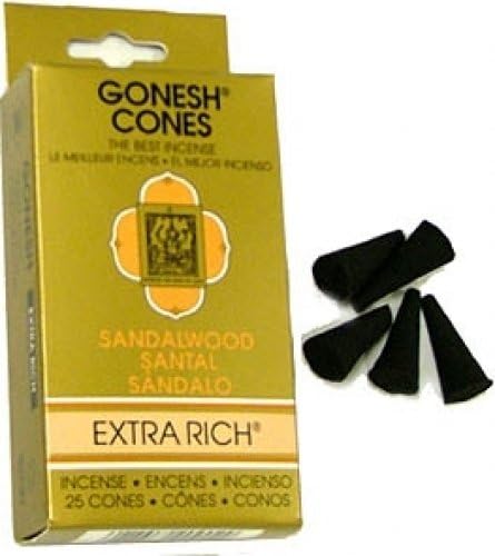 Gonesh Sandalwood Incense Cones - Pack of 25 1