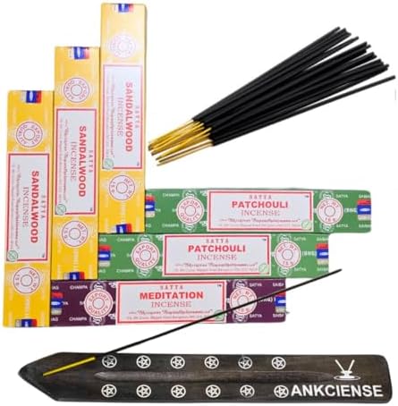 ANKCIENSE Incense Holder with 3 Fragrances 90 Sticks Pack