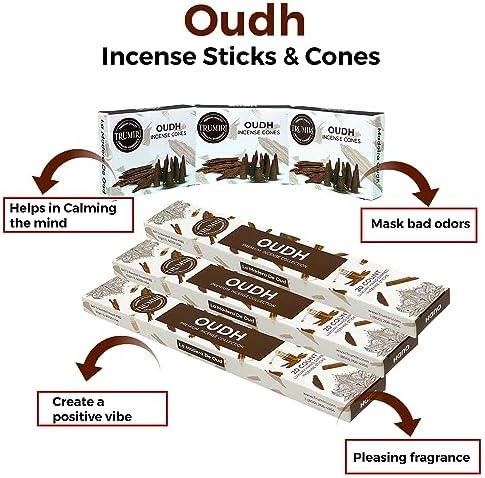 TRUMIRI Oud Incense Sticks Cones Combo Pack