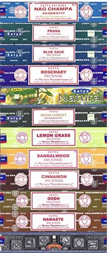 Satya Bangalore Incense Set of 12 Natural Scents