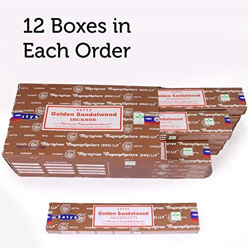 Satya Nag Champa Incense Sticks 12 Pack Golden Sandalwood