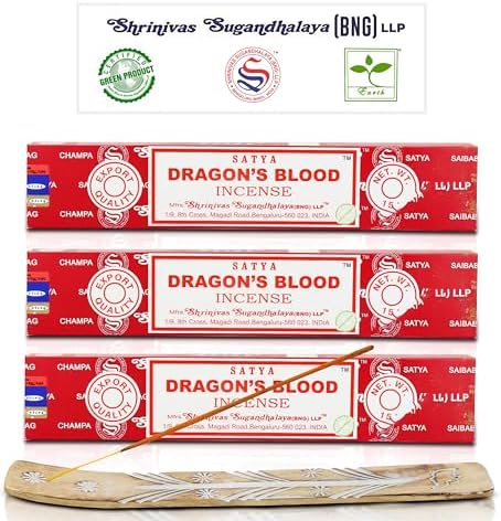 Satya Nagchampa Dragon Blood Incense Sticks 45 GMS with Raajsee Holder